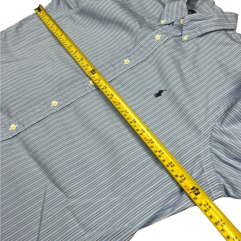 Ralph Lauren Button‎ Down Shirt Mens Large 16.5 Classic Fit Blue Stripes